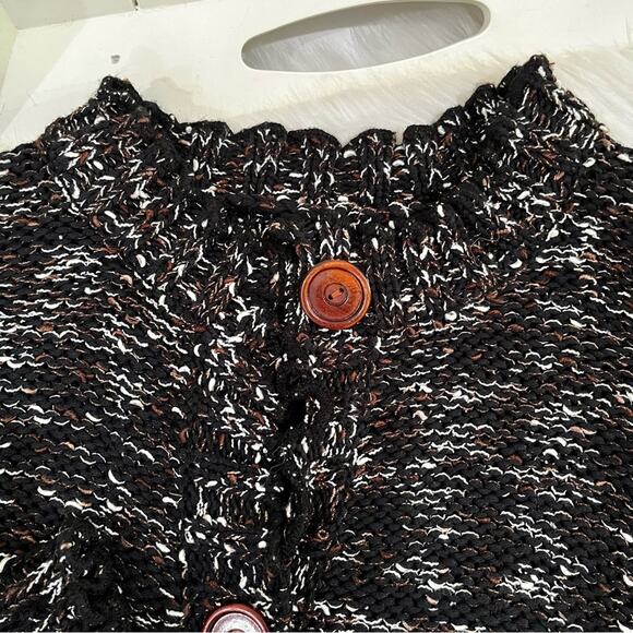 NEW BCBG Academia Flutter Collar Button Front Open Weave Knit Cardigan S NWOT - Picture 14 of 16